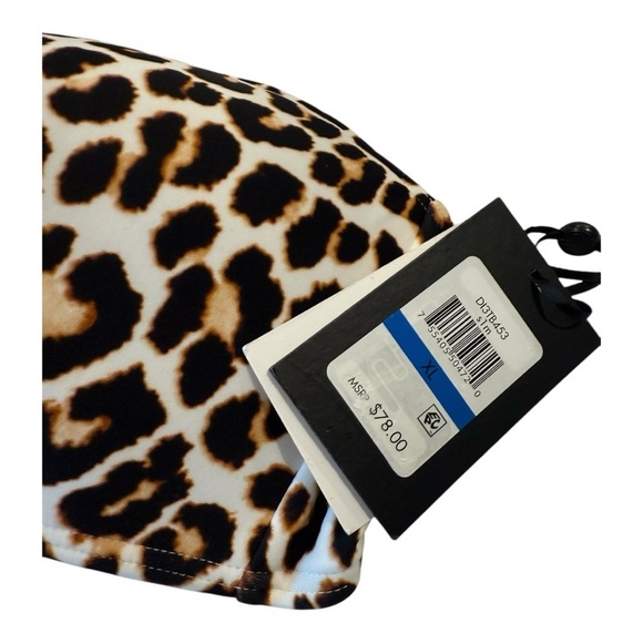 DKNY Women's Leopard-Print Bandeau Tie-Front Bikini Push Up Top Size XLarge NEW - Picture 8 of 11